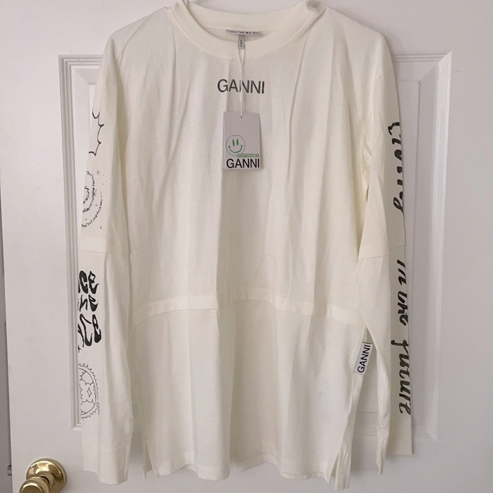 GANNI
Off-White Space Graphic Long Sleeve T-Shirt